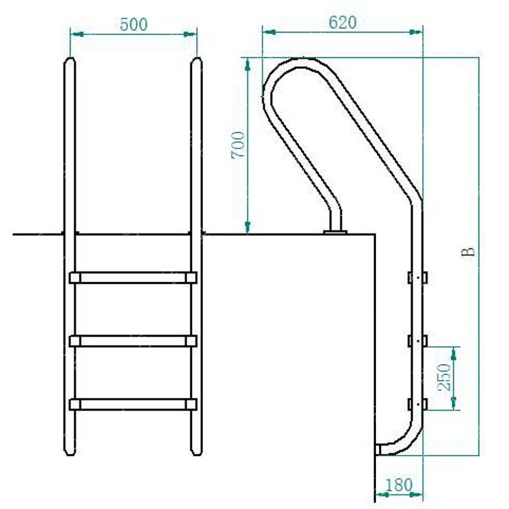 F01 F Model 304 Stainless Steel Ladder